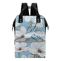 Magnolia Flowers Diaper Bag Backpack Travel Waterproof Mommy Bag Nappy Daypack