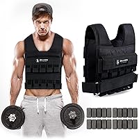 5BILLION FITNESS Monstervest Weighted Vest of 1 kg - 20 kg Weight Reflective Vests for Weight Training Strength Training Removable Exercise Adjustable Nylon Strap with Velcro Fastening Black