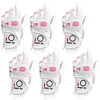 FINGER TEN Women’s Golf Gloves Ladies Left Hand Right Value 6 Pack, All Weather Extra Grip Size Fit Small Medium Large XL