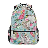 School Backpacks Flower Horse Student Backpack Big For Girls Kids Elementary School Shoulder Bag Bookbag