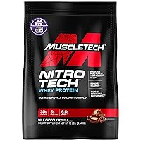 Whey Protein Powder (Milk Chocolate, 10 Pound) - Nitro-Tech Muscle Building Formula with Whey Protein Isolate & Peptides - 30g of Protein, 3g of Creatine & 6.6g of BCAA