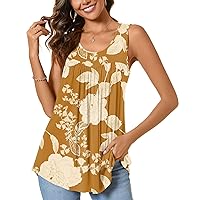 CATHY Women's 2024 Summer Sleeveless Tank Vest Casual Ruffle Tunic Top Loose Comfy Blouse T-Shirts