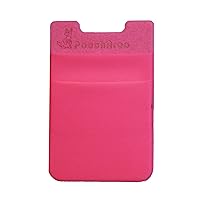 Poucharoo Stick-On Wallet for Smartphone (1 Pack), Hot Pink