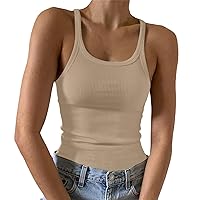 SNKSDGM Womens Sleeveless Henley High Neck Casual Basic Knit Ribbed Fitted Tank Tops Summer Camisole Vests Camis Blouses