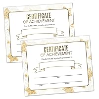 25 Gold Stars Award Certificates - Certificate of Achievement - Student of The Month Certificates for Students,School Graduation Ceremony,Certificate of Achievement Awards.（8x10 in）