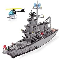 (910 Pieces) Military Battleship Building Toy, 27.5 in Super Large Size. Toys for 6-14 Year Old Boys, Battleship Game, Battleship Toy.Battleship Building Blocks.