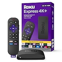 Express 4K+ | Roku Streaming Device 4K/HDR, Roku Voice Remote, Free & Live TV
