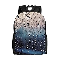 Rain Drops on Glass Backpack For Women Men Travel Laptop Backpack Rucksack Casual Daypack Lightweight Travel Bag