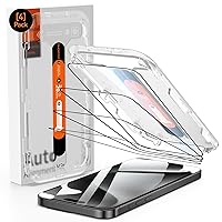 DIMONCOAT 4-PACK for iPhone 15 Pro Max Screen Protector [Auto Alignment Kit] Tempered Glass 10X Military Protection Compatible iPhone 15 Pro Max 6.7'' HD Diamonds Hard Film, Bubble Free, Case Friendly