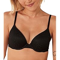 Victoria's Secret Pink Wear Everywhere Push Up Bra, Padded, Smoothing, Bras for Women, Black (32D)