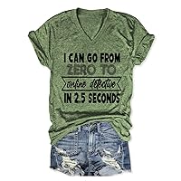 I Can Go from Zero to Online Detective in 2.5 Seconds T-Shirt Womens Casual Short Sleeve V Neck Tees Funny Tops Shirt