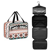 Aztec Pattern Toiletry Bag for Women Travel Makeup Bag Organizer with Hanging Hook Cosmetic Bags Hanging Toiletry Bag for Women Men Travel Bag for Toiletries Shampoo Accessories Brushes