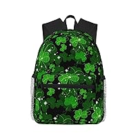 St Patricks Day Leaves Print Backpack Casual Backpack Laptop Backpacks Travel Bag Work Computer Bag