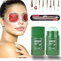 2 Packs of Green Tea Mask Stick for Face, Blackhead Remover with Green Tea Extract, Deep Pore Cleansing, Moisturizing, Skin Brightening, Removes Blackheads - All Skin Types of Men and Women - 6 piece set