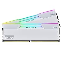 KLEVV CRAS V RGB DDR5 32GB (2x16GB) 7200MHz CL34 1.4V Gaming Desktop Ram Memory SK Hynix Chip XMP 3.0 Ready - White (KD5AGUA80-72B340J)