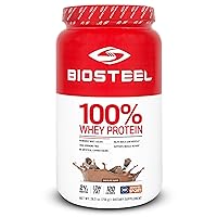 BIOSTEEL 100% Whey Protein Powder, rBGH Hormone Free and Non-GMO Post Workout Formula, Chocolate, 25 Servings