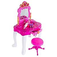 Pretend Play Princess Vanity with Stool, Accessories, Lights, Sounds by Hey! Play! , Pink