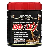 Allmax ISOFLEX Whey Protein Isolate, Chocolate Peanut Butter - 0.9 lb - 27 Grams of Protein Per Scoop - Zero Fat & Sugar - 99% Lactose Free - Gluten Free & Soy Free - Approx. 15 Servings