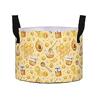 Honey Bee Grow Bags 3 Gallon Fabric Pots with Handles Heavy Duty Pots for Plants Aeration Fabric Pots Nonwoven Plant Grow Bag for Vagetables Potato Fruits Flowers Garden
