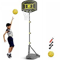 Kids Basketball Hoop,Adjustable 3.6ft-6.2ft Basketball Hoop for Kids,Toddler Basketball Hoop Indoor Basketball Toys for Children at 3-8