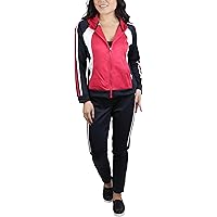 ToBeInStyle Women's Velour Tracksuit Zip-Up Hooded Jacket and Matching Pants