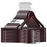 HOUSE DAY Wooden Hangers 30 Pack Wood Clothes Hangers Smooth Finish Wooden Coat Hangers for Closet Heavy Duty Hangers Cherry Wood Hangers Suit Hangers for Clothes, Jacket, Shirt, Tank Top, Dress
