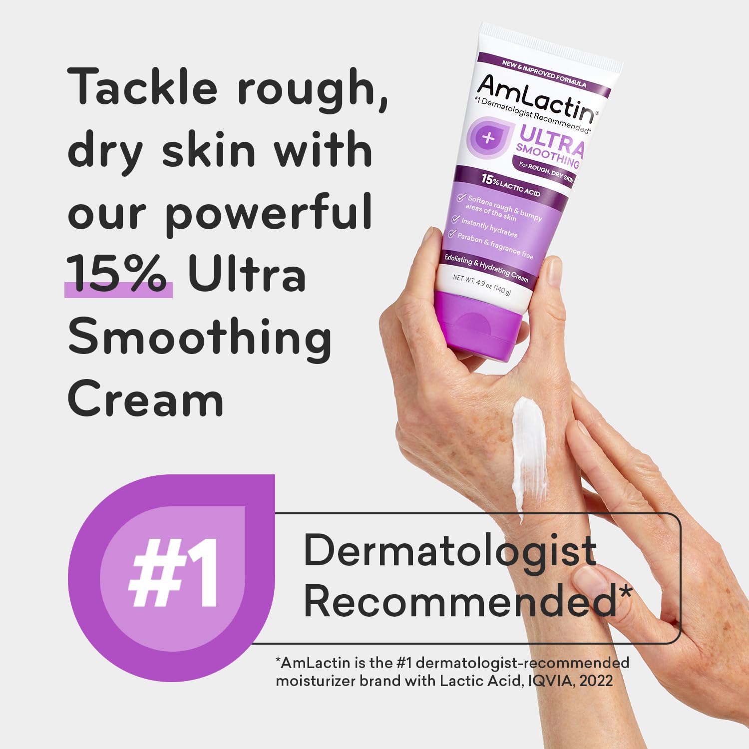 AmLactin Ultra Smoothing - 4.9 oz Body & Hand Cream with 15% Lactic Acid - Exfoliator and Moisturizer & Daily Nourish 12% - 14.1 oz Body Lotion with 12% Lactic Acid - Exfoliator and Moisturizer