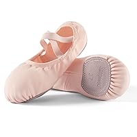 Dance Women's Ballet Shoes Stretch Canvas Performa Dance Slippers Split Sole for Girls/Adult