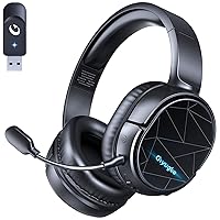 Wireless Gaming Headphones for PS5/PS4/PC/Nintendo Switch/Mac, 2.4GHz, Bluetooth 5.2 Gaming Headset with Mic for Mobile Device, Noise Canceling, Bass Surround, 50mm Driver,40H Battery