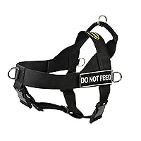 DT Universal No Pull Dog Harness, Do Not Feed, Black, Medium, Fits Girth Size: 26-Inch to 32-Inch