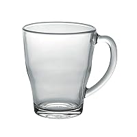 Duralex Made In France Cosy Glass Mug (Set of 6), 12.37 oz, Clear