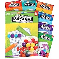 180 Days of Math: Grade K-6 (7 Book Set) - Daily Math Practice Workbook for Classroom and Home, Cool and Fun Math for Kids, School Level Activities ... Challenging Concepts (180 Days of Practice)