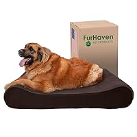 Orthopedic Dog Bed for Large Dogs w/ Removable Washable Cover, For Dogs Up to 150 lbs - Microvelvet Luxe Lounger Contour Mattress - Espresso, Jumbo Plus/XXL