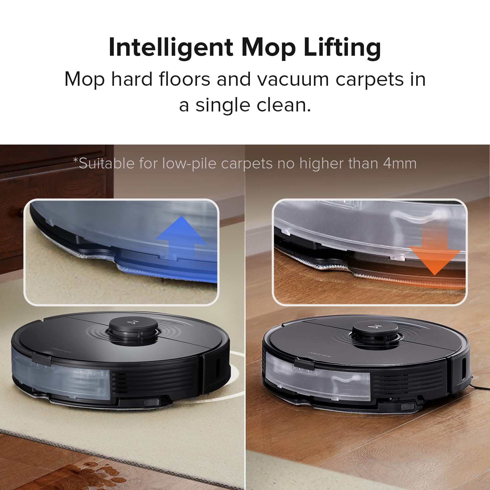 roborock S7 Robot Vacuum and Mop, 2500PA Suction & Sonic Mopping, Robotic Vacuum Cleaner with Multi-Level Mapping, Mop Floors and Vacuum Carpets in One Clean, Perfect for Pet Hair