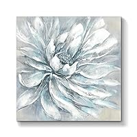 TAR TAR STUDIO Flower Picture Abstract Wall Art: Floral Painting Hand Painted Artwork on Canvas for Office (36''W x 36''H, Multiple Sizes)