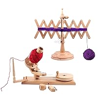 Creation India Craft Wooden Yarn Winder and Table Top Swift, Knitting and Crochet, Hand Winder, Yarn Swift, Yarn Winder, Skein Winder, Yarn Ball Winder - Single or Combo (Beech Wood Swift + Winder)