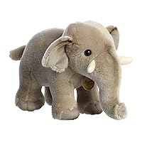 Aurora® Adorable Miyoni® Asian Elephant Stuffed Animal - Lifelike Detail - Cherished Companionship - Gray 9.5 Inches