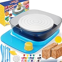 ToyUnited Pottery Wheel for Kids: Complete Pottery Kit for Beginners with Air Dry Clay - Sculpting Clay Tools & Arts Supplies Arts - Crafts for Girls Ages 4-8 Crafts Kits for Kids Ages 8-12