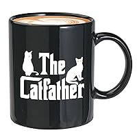 Cat Lover Coffee Mug 11oz Black - The Catfather - Cat Lover Pet Owner Fur Mama Papa Pawsome Cat Lady Parents Kitty Kittens