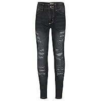 Girls Denim Ripped Jeans Comfort Skinny Stretch Jeans Lightweight Trendy Denim Cotton Pant Children Age 3-14 Years