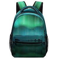 Northern Lights Aurora Borealis Unisex Laptop Backpack Lightweight Shoulder Bag Travel Daypack