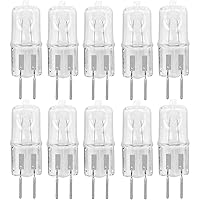 120V G5.3 Light Bulb 10 Pack Halogen Replacement Electric Oil Warmer Bulb Clear Lens Dimmable JCD 50 Watt 120 Volt Replacement Candle Warmer Oven Microwave Oil Aromatherapy Lamp Incense Lighting 2 Pin