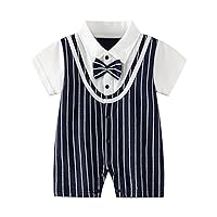 GORBAST Baby Boy Romper Little Kids Jumpsuit Outfit Short Sleeve Toddler Clothes Suit for Summer[6M], 3-6 Months
