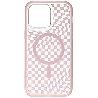 OtterBox iPhone 14 Pro Max Symmetry Series Clear Case - CHECKMATE (Pink), snaps to MagSafe, ultra-sleek, raised edges protect camera & screen