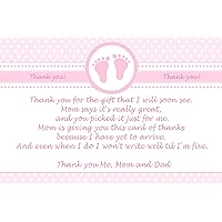 30 Thank You Cards Pink Polka Dots Baby Girl Shower Photo Paper