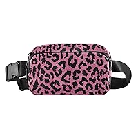 Pink Leopard Skin Pattern Belt Bag for Women Men Water Proof Waist Bag with Adjustable Shoulder Tear Resistant Fashion Waist Packs for Party