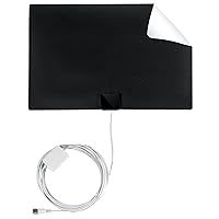 HDTV Antenna -Indoor Amplified Ultra Thin - Upgraded Version with 35 Mile Range and 15ft Coax Cable -Black and White - Reversible