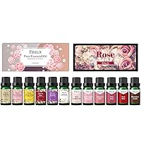 Essential Oils Set, ESSLUX Floral Collection and Rose Collection, Pure Fragrance Oils for Diffuser, Soap & Candles Making