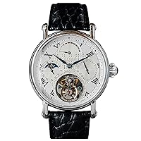 SE8007SK Seakors Tourbillon Black Index Seagull ST8007 Movement Sapphire Glass Men's Mechanical Watch 1963, black, Ribbon