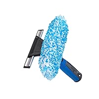 Unger Professional 2-in-1 Squeegee & Scrubber - 6” Window Cleaning Tool – Cleaning Supplies, Squeegee for Window Cleaning, Commercial & Residential Use, Reusable Microfiber Sleeve